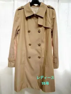 レディース／15号／大きいサイズ　薄手コート（ベージュ、ベルト付）