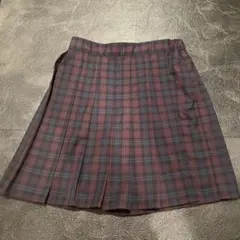 ユニクロ　ガールズ　チェック　ミニスカートパンツ