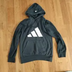 adidas ダークグレー フード付きパーカー J/S