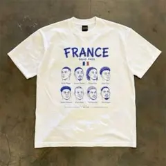 FRANCE SQUAD FACES フォトプリント Tシャツ ホワイト