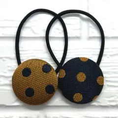 【508】ハンドメイド38mm くるみボタン　ヘアゴム
