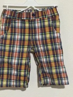 グローバルワーク　キッズ用 チェック柄 ハーフパンツL(110〜120cm)