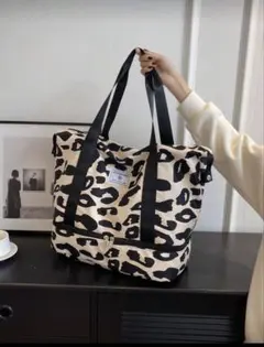 レオパード柄 大容量ボストンバッグ