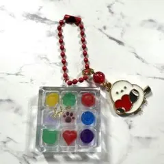 7889☆ シマエナガ　チャーム　ボールチェーン　ハンドメイド　レジン