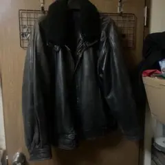 ダークブラウン レザー フライトジャケット ボア襟 A-2 G-1