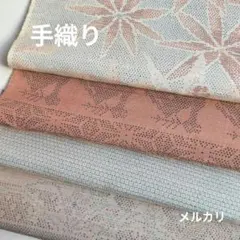 着物はぎれセット　正絹843　手織り紬　アンティーク　生地　古布　☆おまけ付き