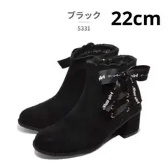 ALGY アルジー　ヒールリボンブーツ 22cm BLACKのサムネイル