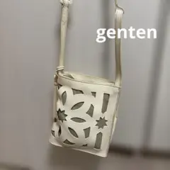 genten ショルダーバッグ レザー カットワーク