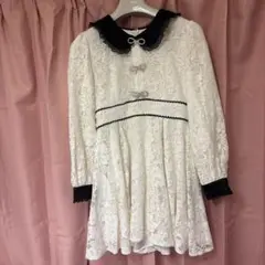 evelynレース ホワイト ワンピース 長袖