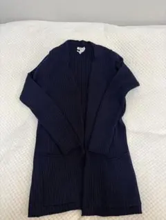 MaxMara ネイビー リブ編み カーディガン M