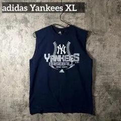 adidas ヤンキース タンクトップ XL 紺　ノースリーブ　古着　アディダス