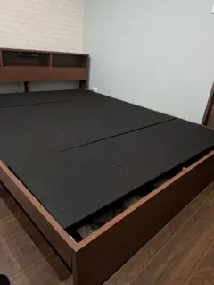 LOWYA クイーンベッドフレーム ダークブラウン