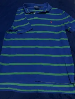 Polo by Ralph Lauren M ポロシャツ 青緑ストライプ