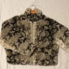 PERSONSOUL SNAKE PRINT FAUX FUR JACKET