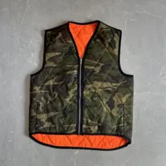 90s OLD 迷彩 キルティングベスト カモフラ cityboy 古着 短丈