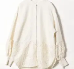 【完売品】niko and... モケモケパッチワークシャツ アイボリー L