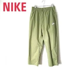 NIKE ナイキ 白刺繍ロゴ ナイロンパンツ アースカラー