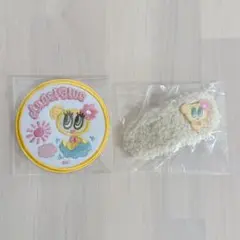 エニマイくじ　エンジェルブルー　E賞 ボアヘアピン　F賞 刺繍ステッカー
