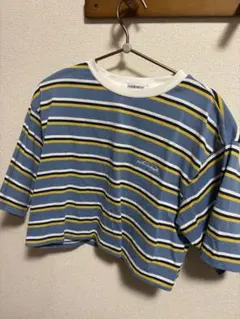 WEHEMENT ボーダー クロップドTシャツ