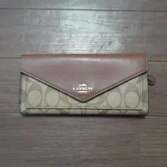 COACH エンベロープスタイル長財布 ブラウン