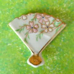 未使用保管品✨清水焼 芳山 三日月型 色絵桜 箸置き✨さくら サクラ 箸