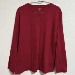 【 L 】長袖 Tシャツ トップス 赤 無地