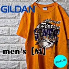 AH202【GILDAN】プリントTシャツ【メンズM】マスタード