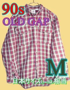 【希少/1996年製】オールドギャップ ヘビーネルシャツ ヘリンボーン90s M