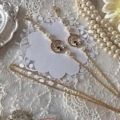 ♪387❤️ ねこ　猫　黒猫　白ねこ　パール　マスクチェーン　マスク　ハンドメイド