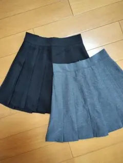 グレイル プリーツミニスカート 2色セット 黒グレー M