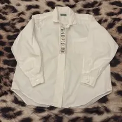 刺繍付きホワイトシャツ 長袖