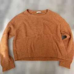 オレンジ色 Mサイズ 長袖ニットセーター