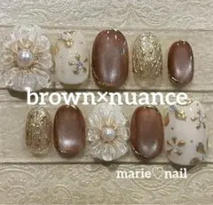 現品♡ぷっくりフラワー ニュアンスミラー マグネット 韓国ネイル