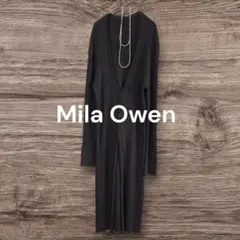 秋冬 Mila Owen リブニット ロングカーディガン ダークグレー