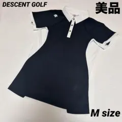 美品　DESCENTE デサントゴルフ 半袖ポロシャツ ブラック　Mサイズのサムネイル