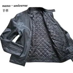 【最高級】ナノユニバース 羊革 シングル ジャケット ライダース キルティング