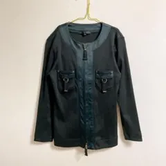 ANAYI ノーカラー　ストレッチリブ　ニットジャケット　アナイ　カーディガン