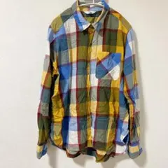 TIME and Tru チェック柄長袖シャツ L