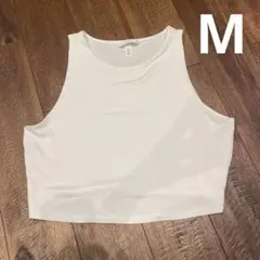 H&M ホワイト クロップドタンクトップ M