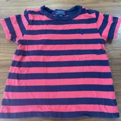 Polo Ralph Lauren 赤と紺のストライプ Tシャツ 3T