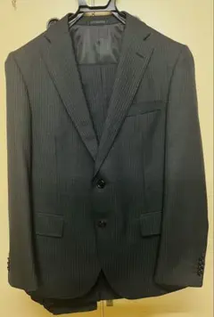 ダークグレー ストライプ スーツ上下セット