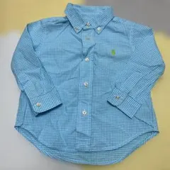 Ralph Lauren 水色チェック シャツ 12M