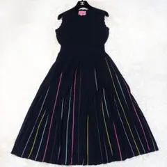 【美品】波瑠さん着用　ケイトスペード　ロング　ワンピース　花柄　黒×ピンク 2025年最新】kate spade new york レディース ロングワンピース