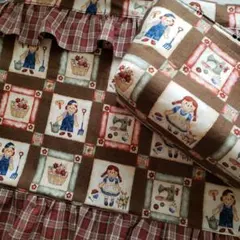 ♡カントリーカフェカーテン&布バスケットセット♡雑貨