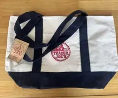TRADER JOE'S エコバッグ アイボリー/ネイビー
