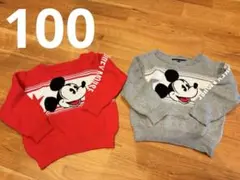 RODEO CROWNS ミッキーマウス セーター 95cm 赤 グレー