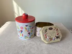ミャクミャク　クッキーポット 赤 プリント　関西万博 お土産 小物入れ 缶