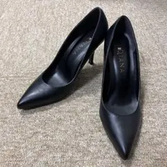 DIANA ブラックレザー ハイヒール 24cm 極美品