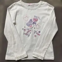 メゾピアノ ロンＴ Tシャツ 長袖 カットソー 白 ユニコーン ラメ 140