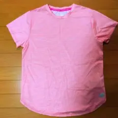 New Balance ピンク ストライプ 半袖Tシャツ